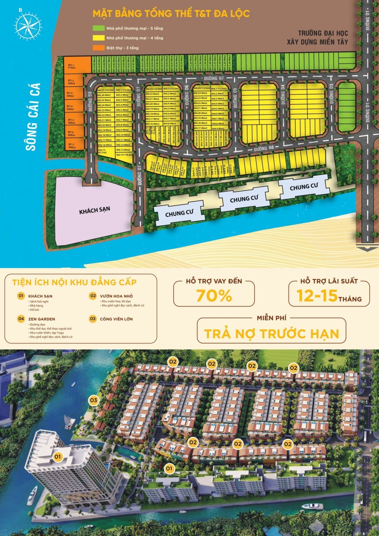 Vị trí T&T Elite Rivera trên mặt bằng quy hoạch