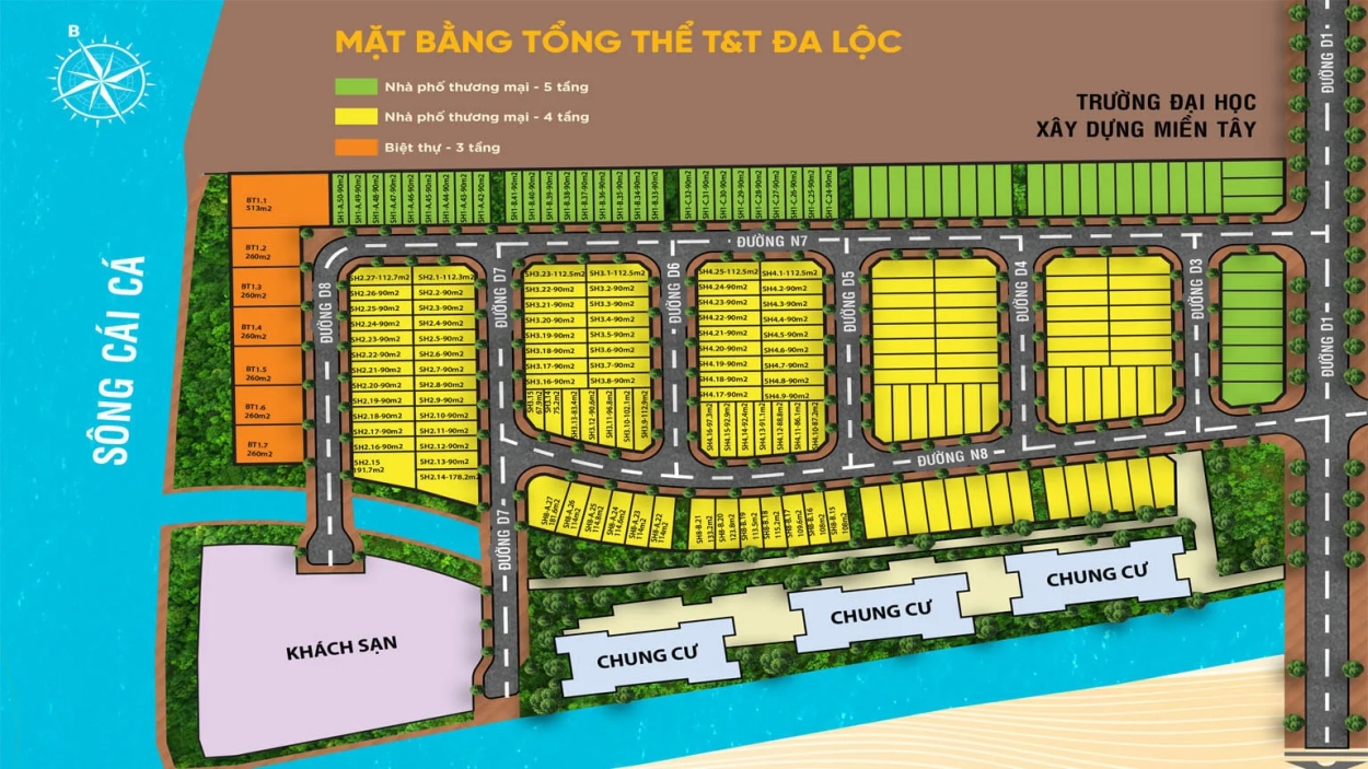 T&t Elite Rivera Vĩnh Long Mặt bằng phân khu Đa Lộc và Shophouse Hilton