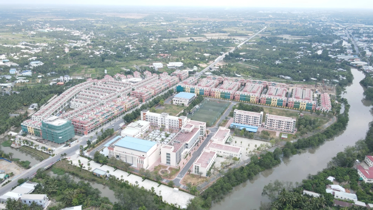 T&t Elite Rivera Vĩnh Long Toàn cảnh flycam tiến độ T&T Elite Rivera 04/2026